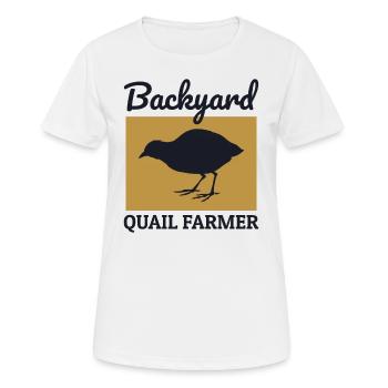Hinterhof Landwirt Wachtel Zucht Bauernhof Lustig - Frauen T-Shirt atmungsaktiv - Weiß - Vorne - AI Model Female 172 dark (172cm)