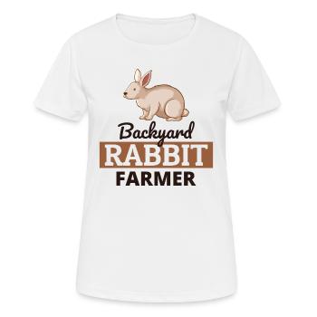 Hinterhof Kaninchen Landwirt Tierhaltung Farm Lustig - Frauen T-Shirt atmungsaktiv - Weiß - Vorne - AI Model Female 172 dark (172cm)