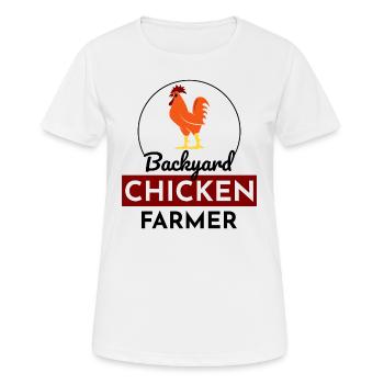 Hinterhof Hühner Farmer Tierhaltung Farm Lustig - Frauen T-Shirt atmungsaktiv - Weiß - Vorne - AI Model Female 172 dark (172cm)