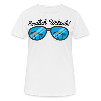 Urlaub Endlich Urlaub Spruch - Frauen T-Shirt atmungsaktiv - Weiß - Vorne - AI Model Female 172 dark (172cm)