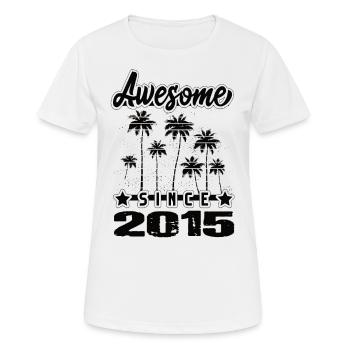 Awesome Since 2015 - Frauen T-Shirt atmungsaktiv - Weiß - Vorne - AI Model Female 172 dark (172cm)