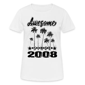 Awesome Since 2008 - Frauen T-Shirt atmungsaktiv - Weiß - Vorne - AI Model Female 172 dark (172cm)