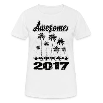 Awesome Since 2017 - Frauen T-Shirt atmungsaktiv - Weiß - Vorne - AI Model Female 172 dark (172cm)