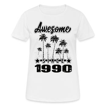 Awesome Since 1990 - Frauen T-Shirt atmungsaktiv - Weiß - Vorne - AI Model Female 172 dark (172cm)