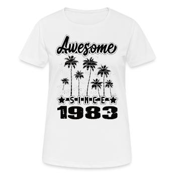 Awesome Since 1983 - Frauen T-Shirt atmungsaktiv - Weiß - Vorne - AI Model Female 172 dark (172cm)