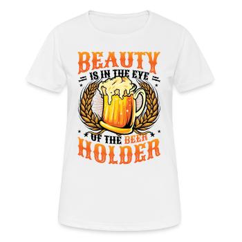 Drôle de buveur de bière - T-shirt respirant Femme - blanc - Devant - AI Model Female 172 dark (172cm)
