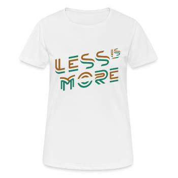 Weniger ist sparsamer - Frauen T-Shirt atmungsaktiv - Weiß - Vorne - AI Model Female 172 dark (172cm)