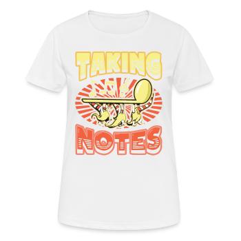 Notizen machen Wortspiele Lustiger Musiklehrer - Frauen T-Shirt atmungsaktiv - Weiß - Vorne - AI Model Female 172 dark (172cm)
