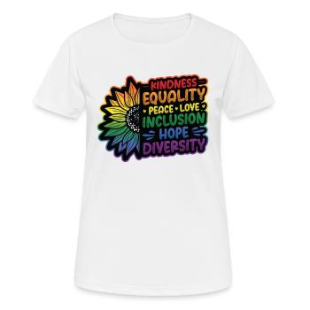 Human Rights, Social Justice - Women's Breathable T-Shirt - white - Front - AI Model Female 172 dark (172cm)