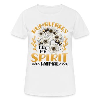 Les bourdons sont mon animal spirituel Bumblebee - T-shirt respirant Femme - blanc - Devant - AI Model Female 172 dark (172cm)