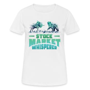 Stock Market Whisperer Stock Trader Bulle und Bär - Frauen T-Shirt atmungsaktiv - Weiß - Vorne - AI Model Female 172 dark (172cm)