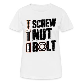 Screw Nut Bolt Mechanic - Women's Breathable T-Shirt - white - Front - AI Model Female 172 dark (172cm)
