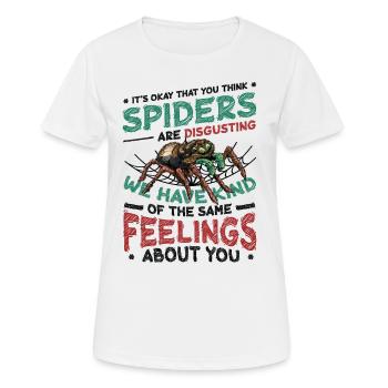 Les araignées ne sont pas dégoûtantes - Spider Lover - T-shirt respirant Femme - blanc - Devant - AI Model Female 172 dark (172cm)