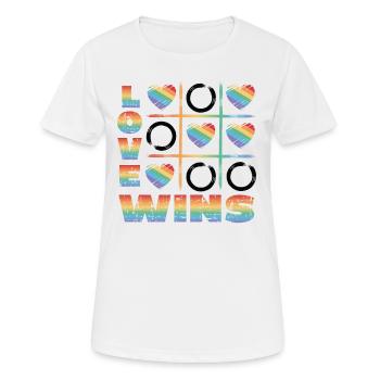 L’amour gagne, la Gay Pride LGBT. - T-shirt respirant Femme - blanc - Devant - AI Model Female 172 dark (172cm)