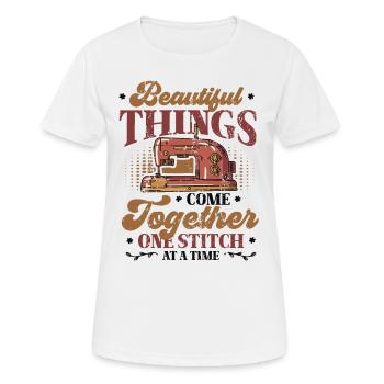 Ein Stich nach dem anderen, Quilten, Nähen. - Frauen T-Shirt atmungsaktiv - Weiß - Vorne - AI Model Female 172 dark (172cm)