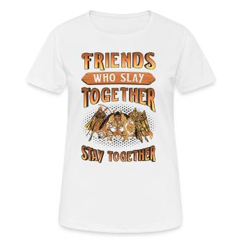 Amis, qui s’accrochent ensemble, restent ensemble Rpg - T-shirt respirant Femme - blanc - Devant - AI Model Female 172 dark (172cm)