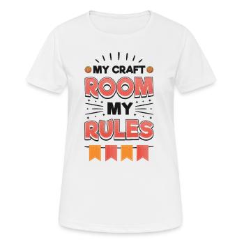 My Craft Room My Rules Crafty Mom - Women's Breathable T-Shirt - white - Front - AI Model Female 172 dark (172cm)