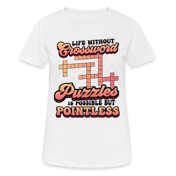 Mots croisés Amateurs de mots croisés - T-shirt respirant Femme - blanc - Devant - AI Model Female 172 dark (172cm)