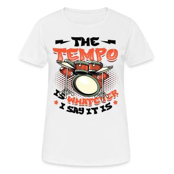 Le tempo est tout ce que je dis, c’est un groupe de rock - T-shirt respirant Femme - blanc - Devant - AI Model Female 172 dark (172cm)