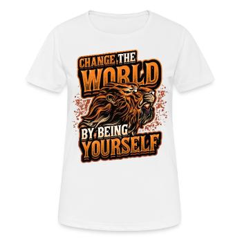 Change the World By Changing Yourself - Women's Breathable T-Shirt - white - Front - AI Model Female 172 dark (172cm)