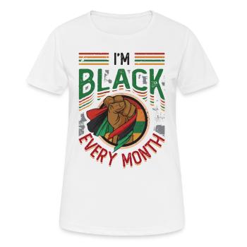 Je suis noir, chaque mois, l’histoire des Noirs. - T-shirt respirant Femme - blanc - Devant - AI Model Female 172 dark (172cm)