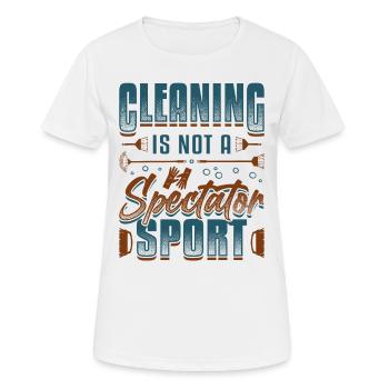 Reinigung Ist Kein Zuschauersport, Hausreinigung. - Frauen T-Shirt atmungsaktiv - Weiß - Vorne - AI Model Female 172 dark (172cm)