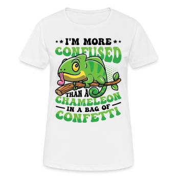 Verwirrter Als Ein Chamäleon. - Frauen T-Shirt atmungsaktiv - Weiß - Vorne - AI Model Female 172 dark (172cm)
