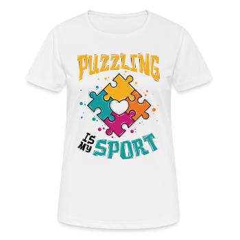 Puzzle is my sport puzzle lover - Women's Breathable T-Shirt - white - Front - AI Model Female 172 dark (172cm)