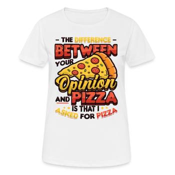 J’ai demandé une pizza. - T-shirt respirant Femme - blanc - Devant - AI Model Female 172 dark (172cm)