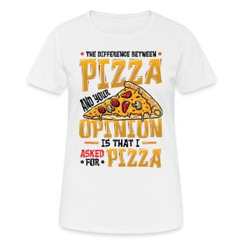 J’ai demandé une pizza. - T-shirt respirant Femme - blanc - Devant - AI Model Female 172 dark (172cm)