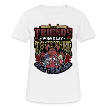Friends who are together stay together. - Women's Breathable T-Shirt - white - Front - AI Model Female 172 dark (172cm)