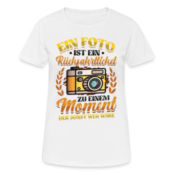 Photo return ticket past photographer. - Women's Breathable T-Shirt - white - Front - AI Model Female 172 dark (172cm)