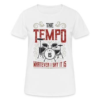 Le tempo est quoi que je dise, c’est un groupe de rock - T-shirt respirant Femme - blanc - Devant - AI Model Female 172 dark (172cm)