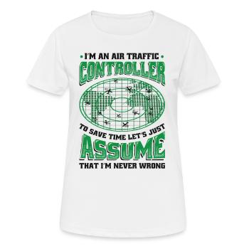 Air traffic controller, radar flight control. - Women's Breathable T-Shirt - white - Front - AI Model Female 172 dark (172cm)
