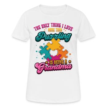 Puzzle lover grandma, puzzles. - Women's Breathable T-Shirt - white - Front - AI Model Female 172 dark (172cm)