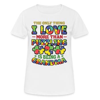 Puzzle lover grandma, puzzles. - Women's Breathable T-Shirt - white - Front - AI Model Female 172 dark (172cm)