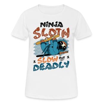 Ninja Sloth lent mais mortel - T-shirt respirant Femme - blanc - Devant - AI Model Female 172 dark (172cm)