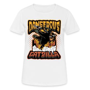 Dangerous Catzilla - Women's Breathable T-Shirt - white - Front - AI Model Female 172 dark (172cm)