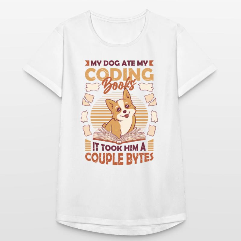 Dog Bytes Code Computer Joke Programmazione Maglietta da donna traspirante