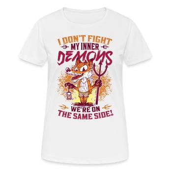 J’aime mes démons intérieurs, l’humour gothique. - T-shirt respirant Femme - blanc - Devant - AI Model Female 172 dark (172cm)