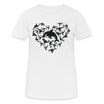 Amoureux des baleines, orque.. - T-shirt respirant Femme - blanc - Devant - AI Model Female 172 dark (172cm)