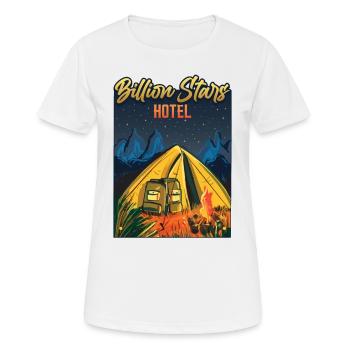 Billion Stars Hotel Outdoor Camping - Frauen T-Shirt atmungsaktiv - Weiß - Vorne - AI Model Female 172 dark (172cm)