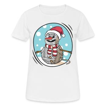 Garn Schneemann Nähen Stricken Häkeln - Frauen T-Shirt atmungsaktiv - Weiß - Vorne - AI Model Female 172 dark (172cm)