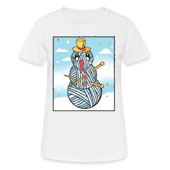 Garn Schneemann Nähen Stricken Häkeln - Frauen T-Shirt atmungsaktiv - Weiß - Vorne - AI Model Female 172 dark (172cm)