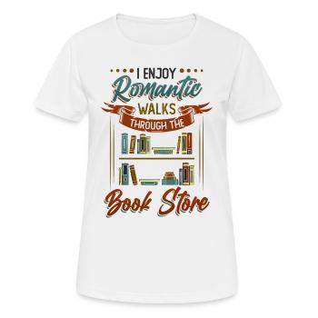Promenades romantiques dans la librairie - T-shirt respirant Femme - blanc - Devant - AI Model Female 172 dark (172cm)