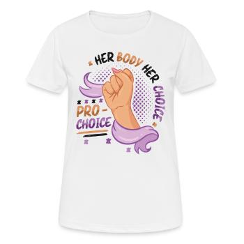 Son corps, son choix, Pro Choice, Droit des femmes - T-shirt respirant Femme - blanc - Devant - AI Model Female 172 dark (172cm)