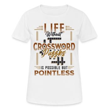 Amateurs de mots croisés Mots croisés - T-shirt respirant Femme - blanc - Devant - AI Model Female 172 dark (172cm)