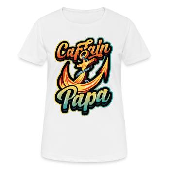 Kapitän Papa Bootfahren - Frauen T-Shirt atmungsaktiv - Weiß - Vorne - AI Model Female 172 dark (172cm)