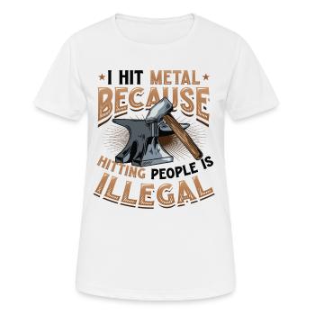 Hit Metal Blacksmith - Women's Breathable T-Shirt - white - Front - AI Model Female 172 dark (172cm)