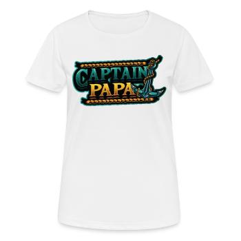 Kapitän Papa Bootfahren - Frauen T-Shirt atmungsaktiv - Weiß - Vorne - AI Model Female 172 dark (172cm)